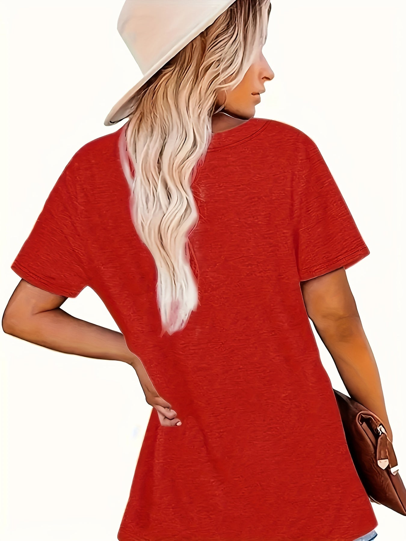 Letter & Baseball Print Crew Neck T-shirt, Casual Short Sleeve Top For Spring & Summer, Women's Clothing