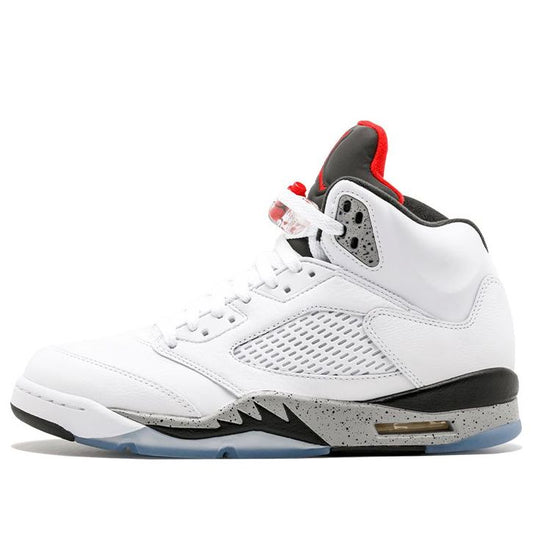 Air Jordan 5 Retro 'White Cement'  136027-104 Signature Shoe